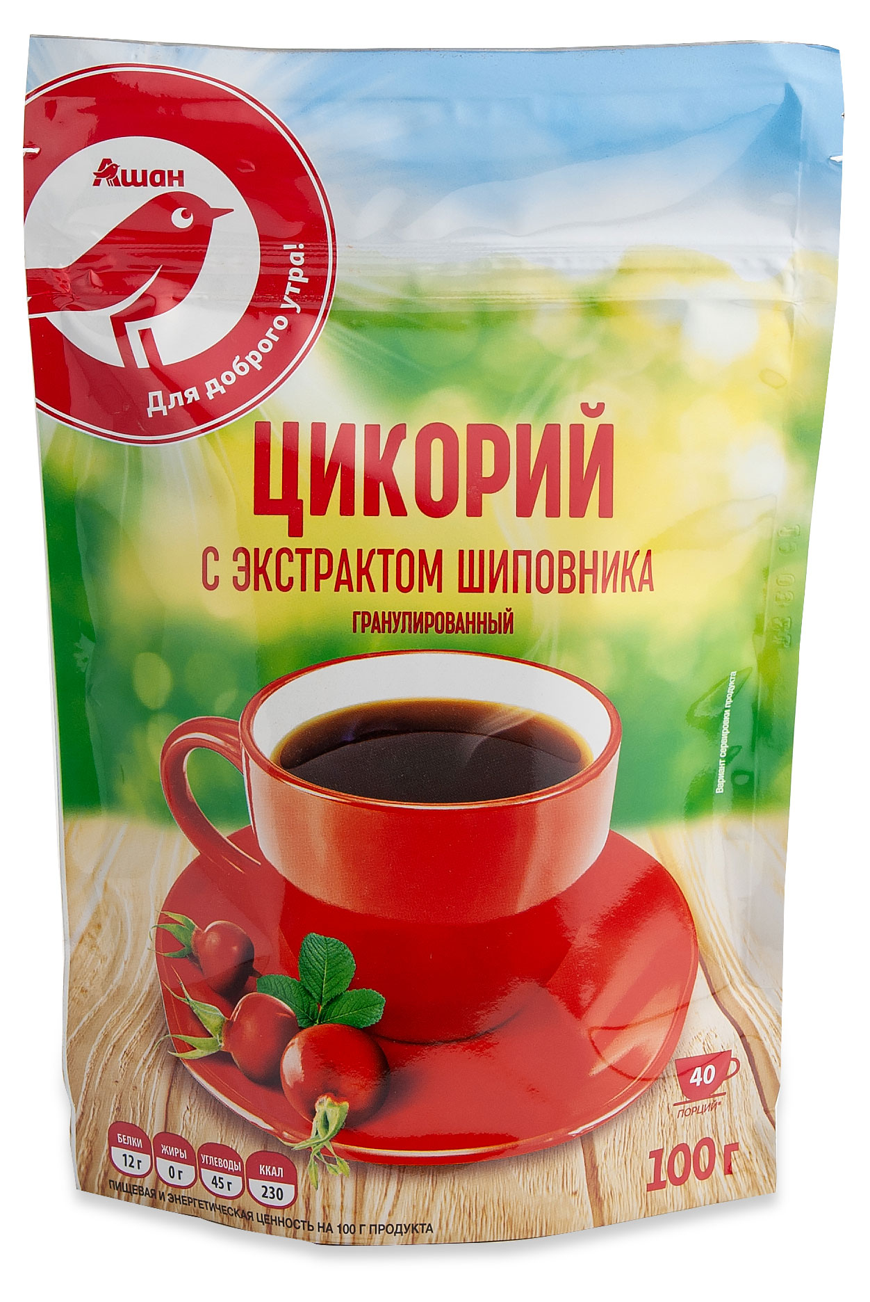 

Цикорий растворимый АШАН Красная птица с экстрактом шиповника, 100 г
