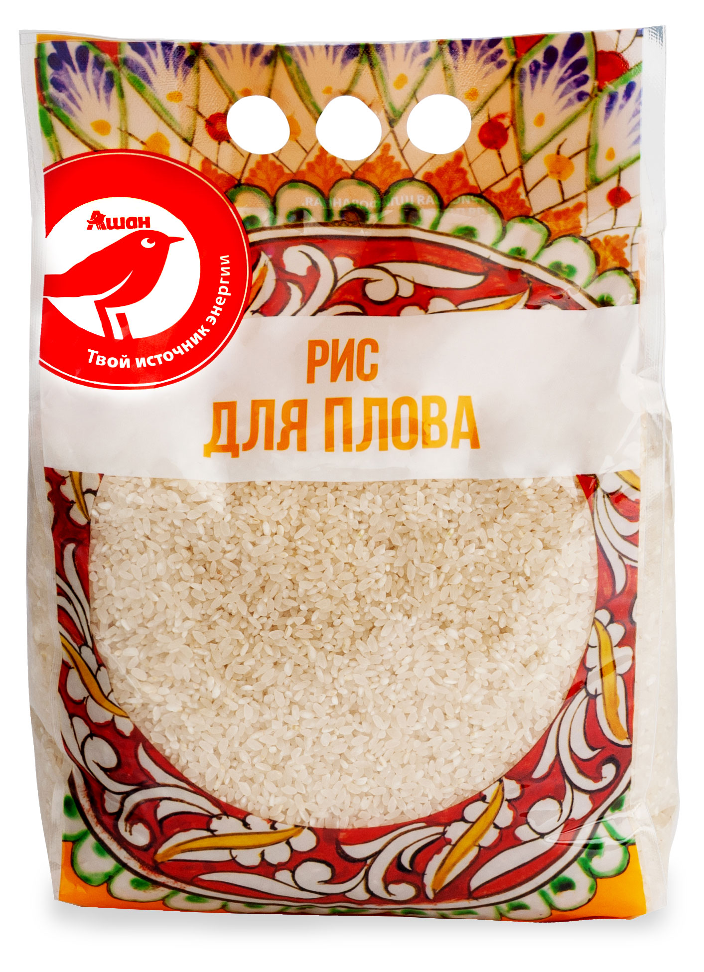 

Рис АШАН Красная птица для плова, 3 кг