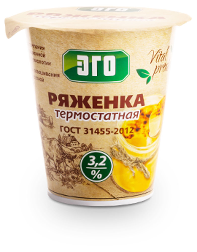 

Ряженка ЭГО термостатная ГОСТ 3,2% БЗМЖ, 300 мл