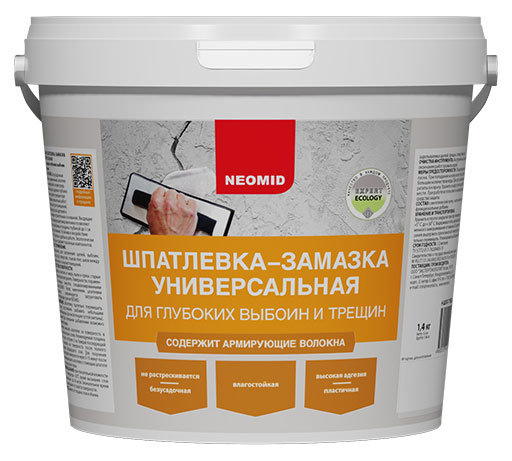

Шпатлевка-замазка Неомид для выбоин и трещин, 1,4 кг