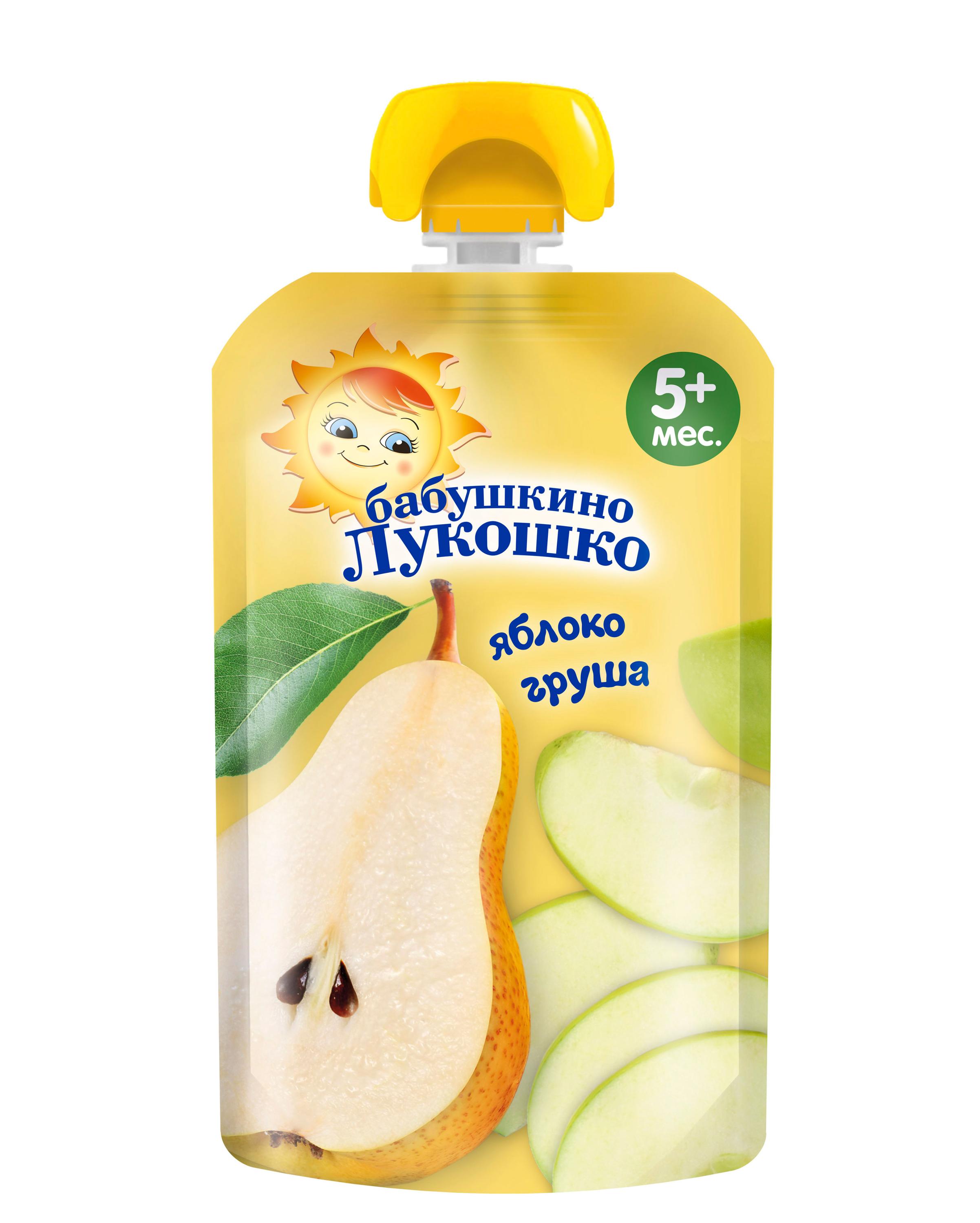 

Пюре Бабушкино Лукошко Яблоко груша с 5 мес., 90 г