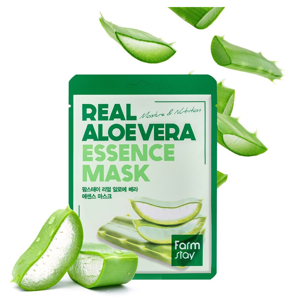 

Маска тканевая для лица FarmStay Real Aloe Vera Essence Mask с экстрактом алоэ, 23 мл