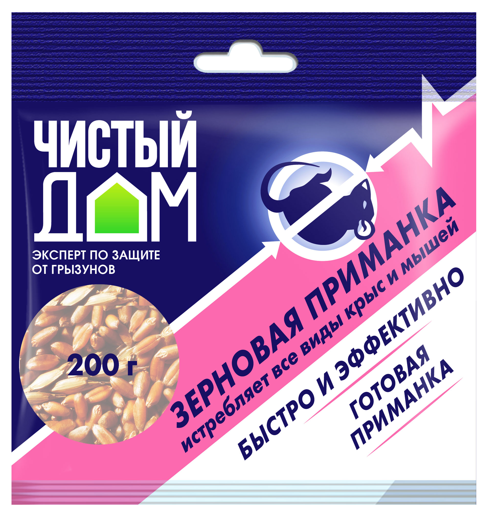 

Зерновая приманка от крыс и мышей Чистый Дом, 200 г