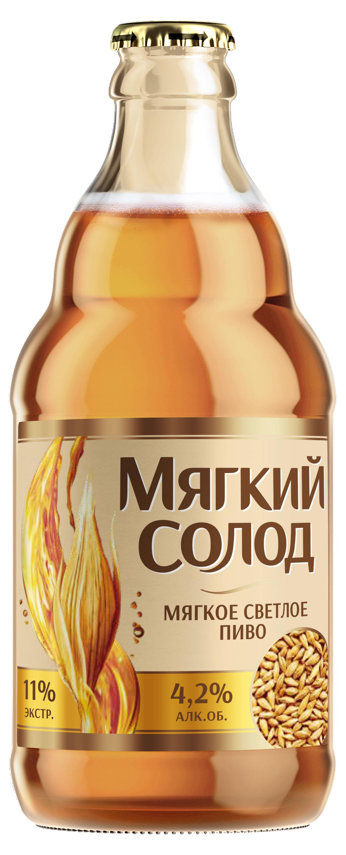 

Пиво Мягкий солод светлое фильтрованное 4,2%, 450 мл