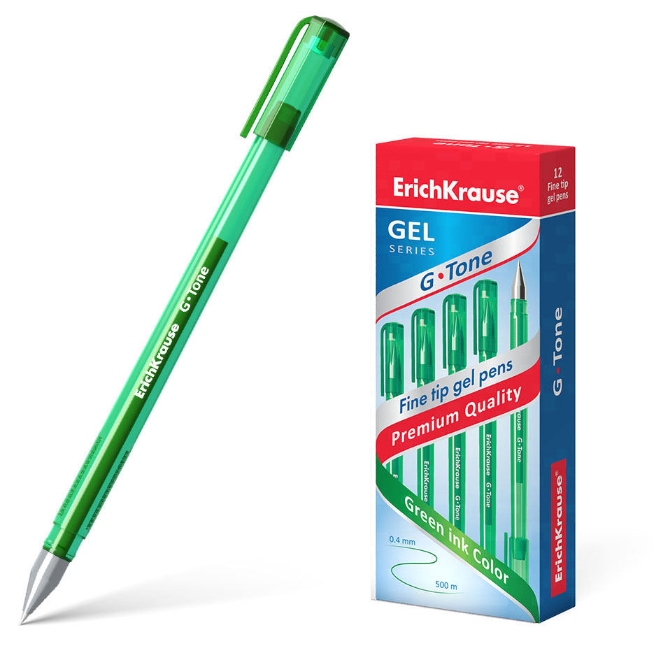 

Ручка гелевая ErichKrause G-Tone зеленая, 12 шт