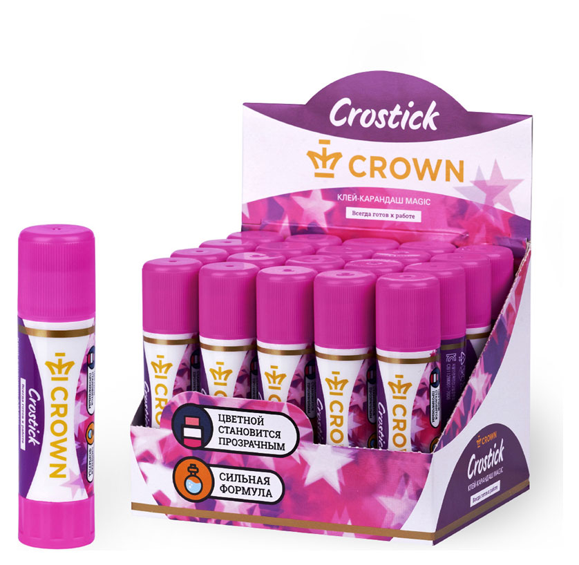 Crown | Клей-карандаш Crown Indicatorс цветным индикатором, 8 г
