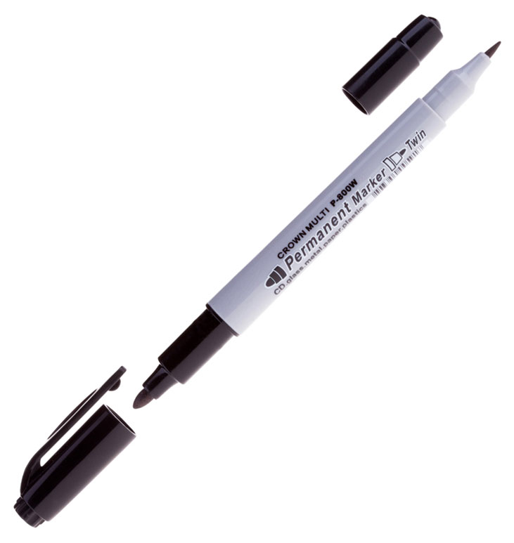 

Маркер перманентный Crown Multi Marker Twin двухсторонний черный, 2 мм, 1 мм