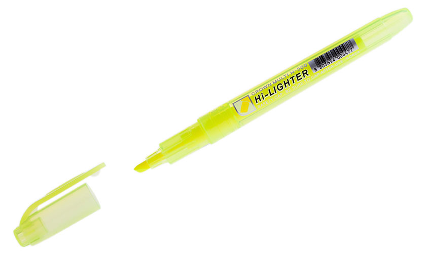 

Текстовыделитель Crown Multi Hi-Lighter желтый, 1-4 мм