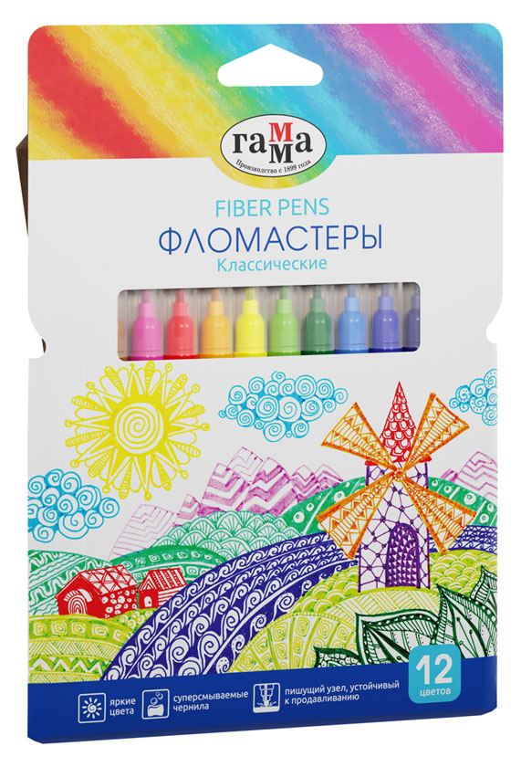 

Фломастеры Гамма Классические, 12 цветов