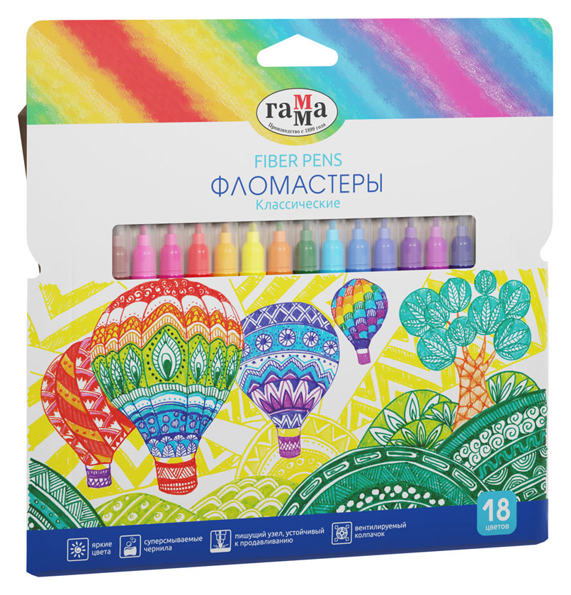 

Фломастеры Гамма Классические, 18 цветов