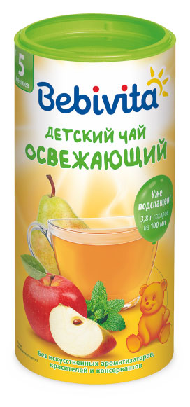 

Чай детский Bebivita Освежающий с 5 мес., 200 г