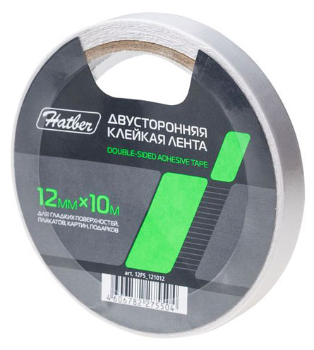 

Клейкая лента Hatber двухсторонняя 12 мм, 10 м