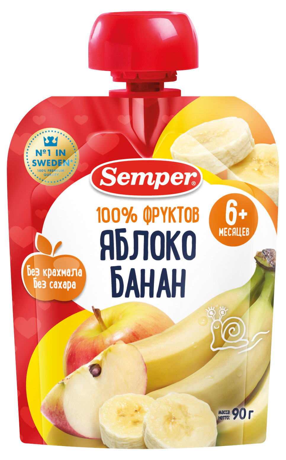 

Пюре Semper яблоко банан с 6 мес., 90 г