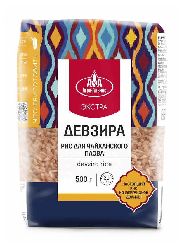 

Рис Агро-Альянс Девзира для плова, 500 г
