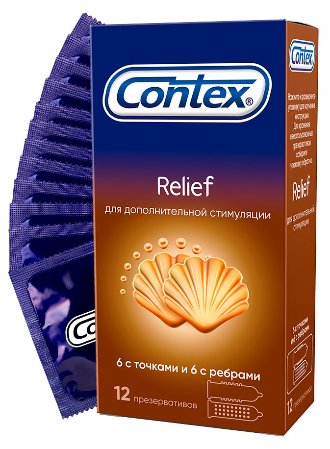 Изображение товара Презервативы Contex® Relief 6 с ребрами и 6 с точками, 12 шт