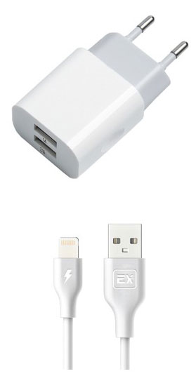 

Сетевое зарядное устройство Exployd Classic EX-Z-465 8 Pin 3.1A 2.1А+1А 2хUSB белое