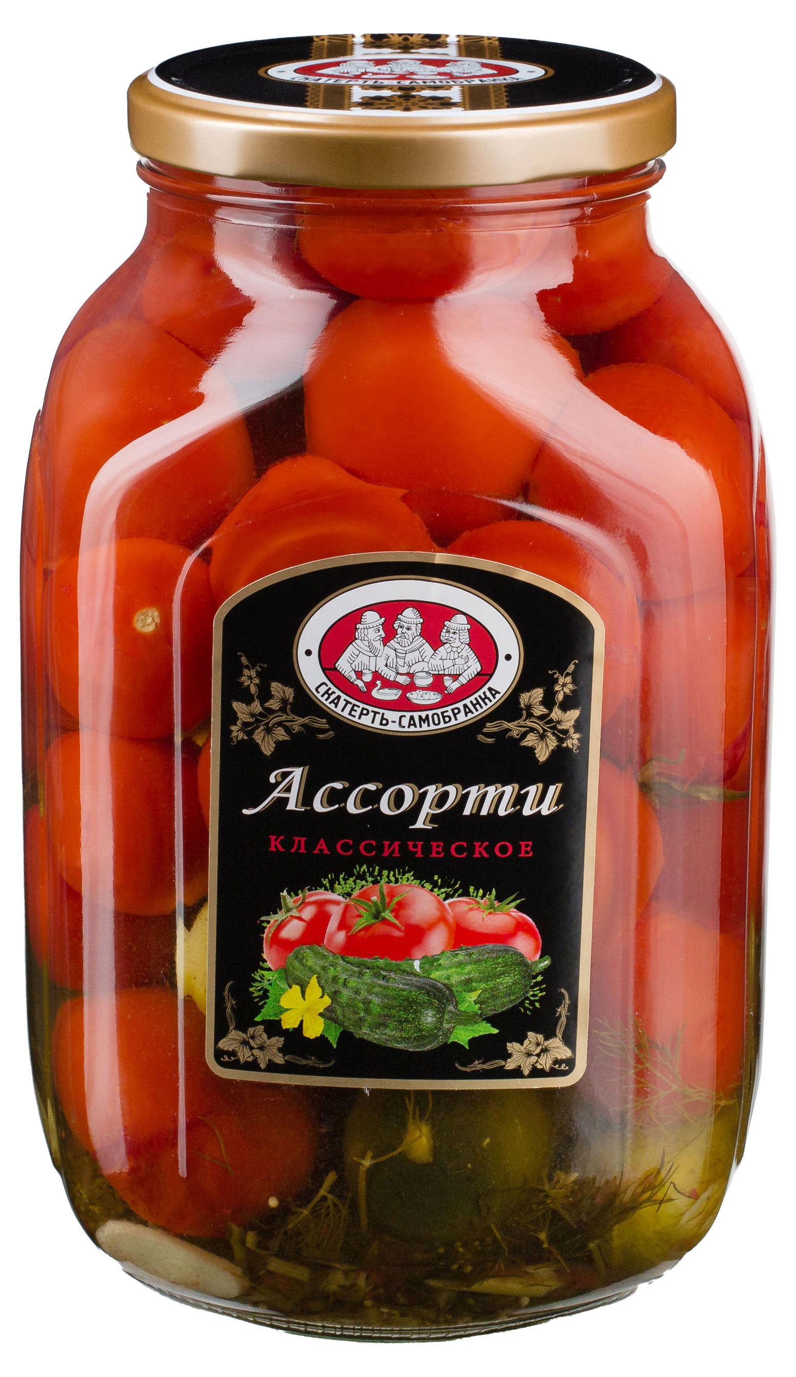 

Ассорти овощное Скатерть-Самобранка из огурцов и томатов, 3 л
