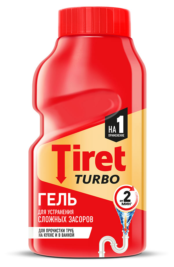 

Средство для устранения сложных засоров Tiret Turbo, 200 мл