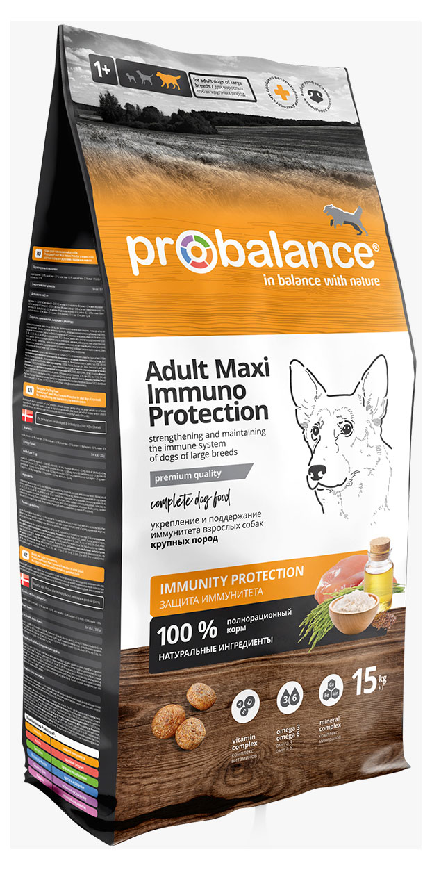 

Сухой корм для взрослых собак крупных пород ProBalance Immuno Adult Maxi, 15 кг