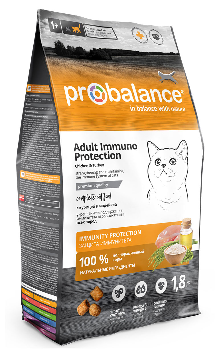 

Сухой корм для кошек Probalance Immuno Protection с птицей, 1,8 кг