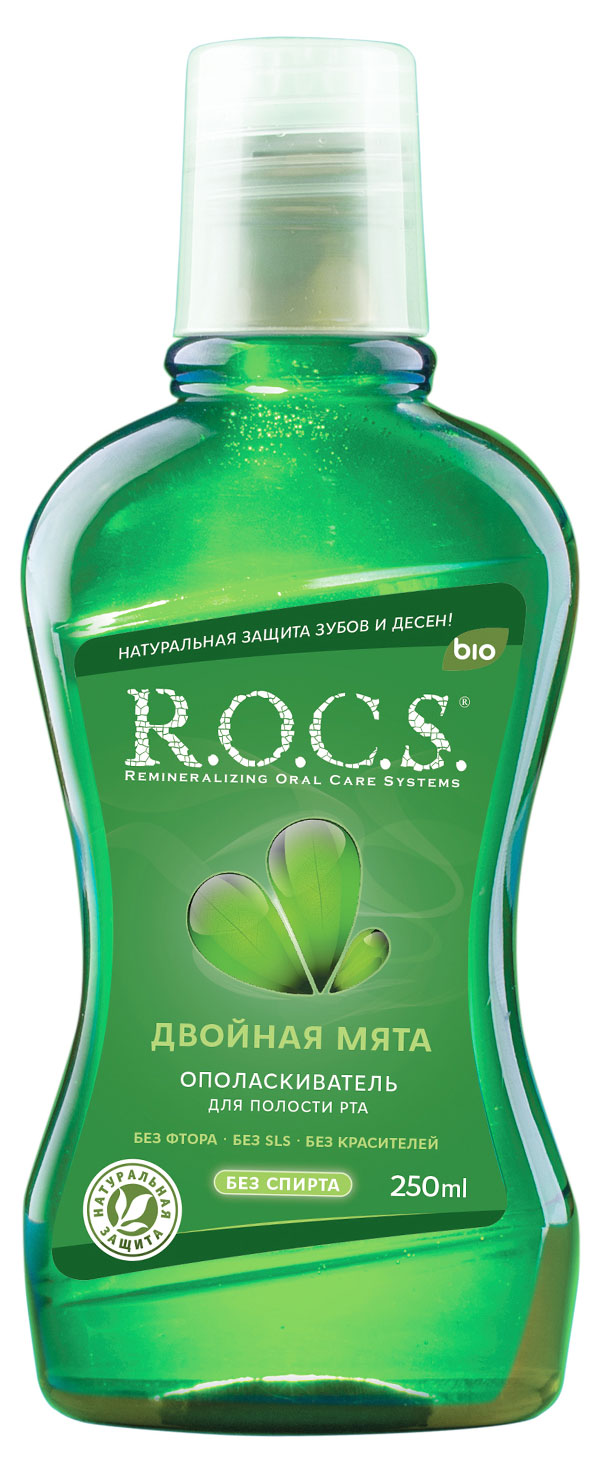 

Ополаскиватель для полости рта R.O.C.S. Двойная мята, 250 мл