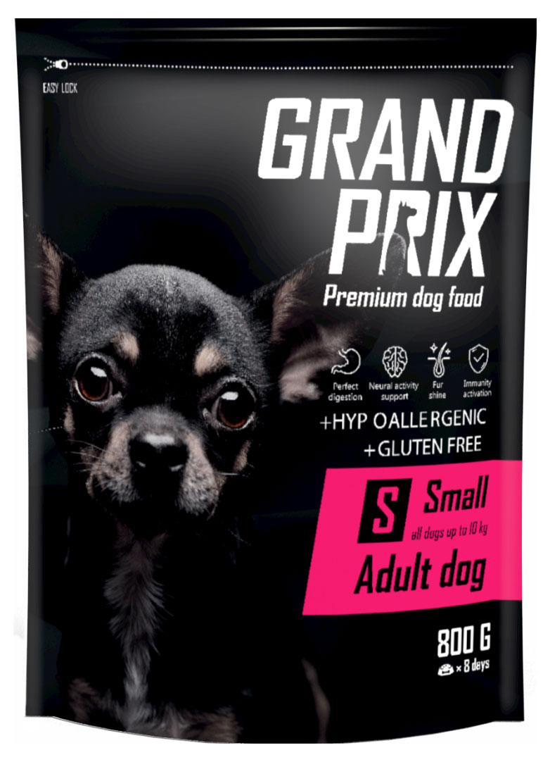 

Сухой корм для взрослых собак мелких и миниатюрных пород GRAND PRIX Small Adult 0.8кг