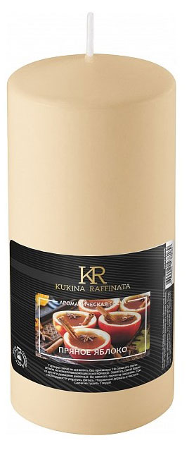 

Свеча ароматическая Kukina Raffinata Пряное яблоко, 12 см