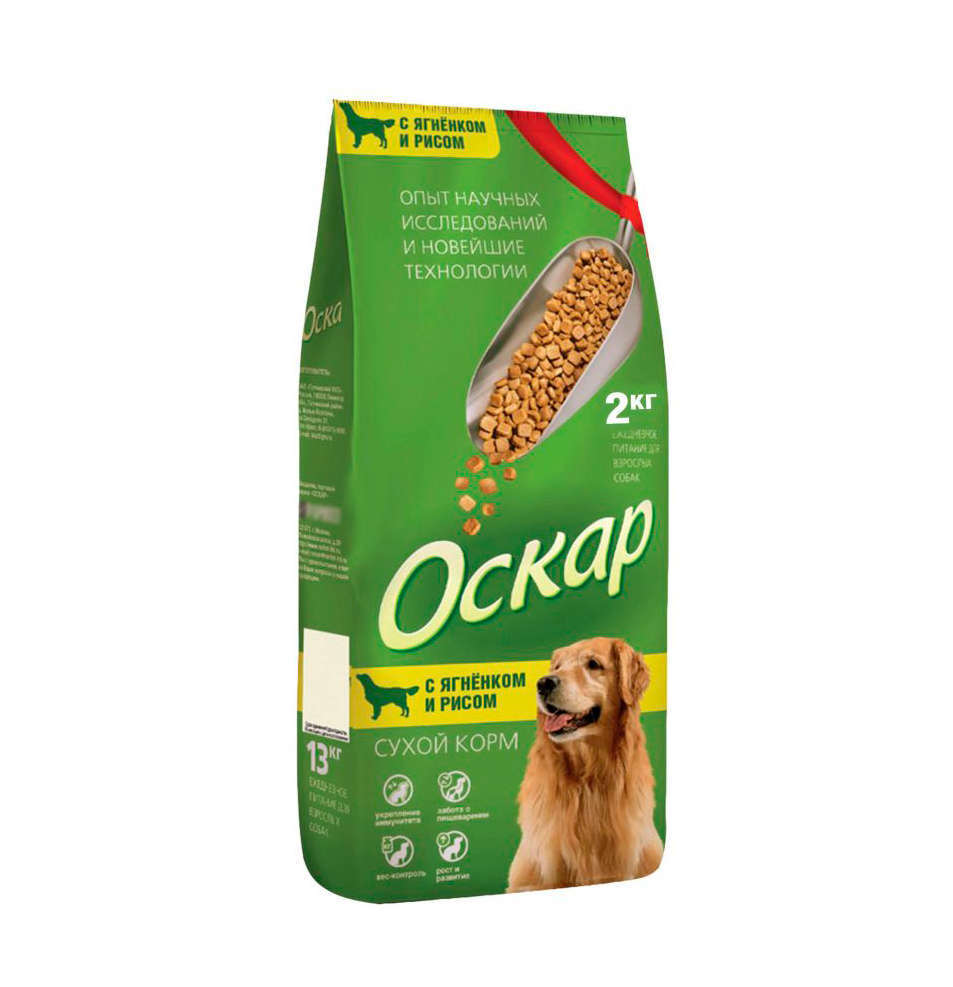 

Сухой корм для собак средних пород Оскар ягненок с рисом, 12 кг