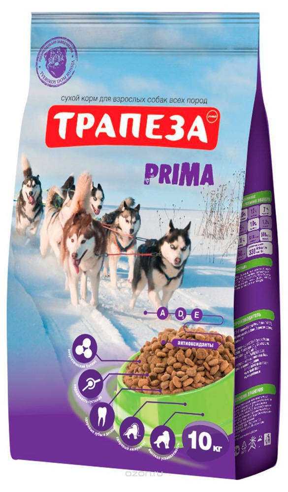 

Сухой корм для активных собак Трапеза Prima, 10 кг