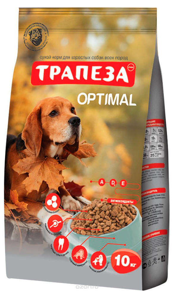 

Сухой корм для собак Трапеза Optima живущих в городе, 10 кг