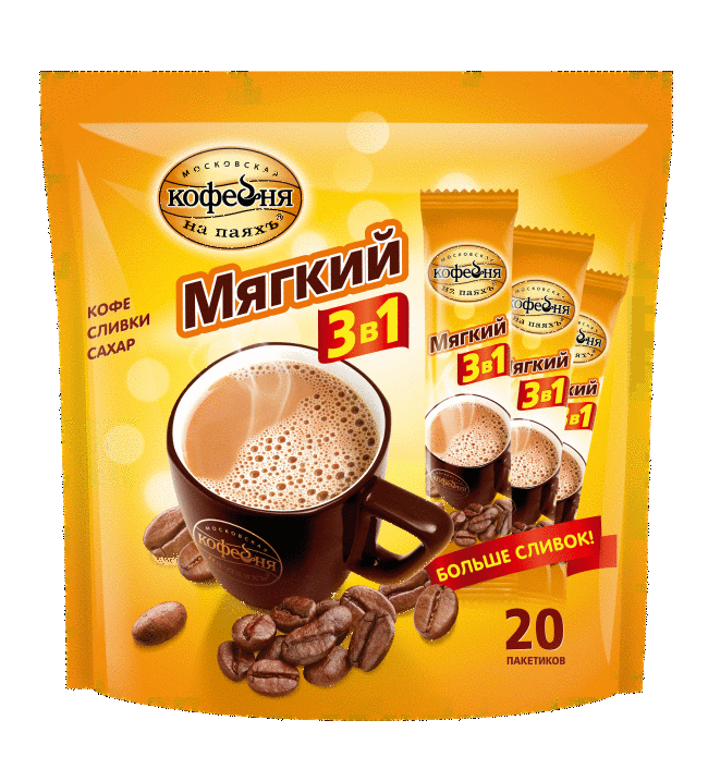 

Кофейный напиток Московская Кофейня на Паяхъ Мягкий 3в1, 20х16 г