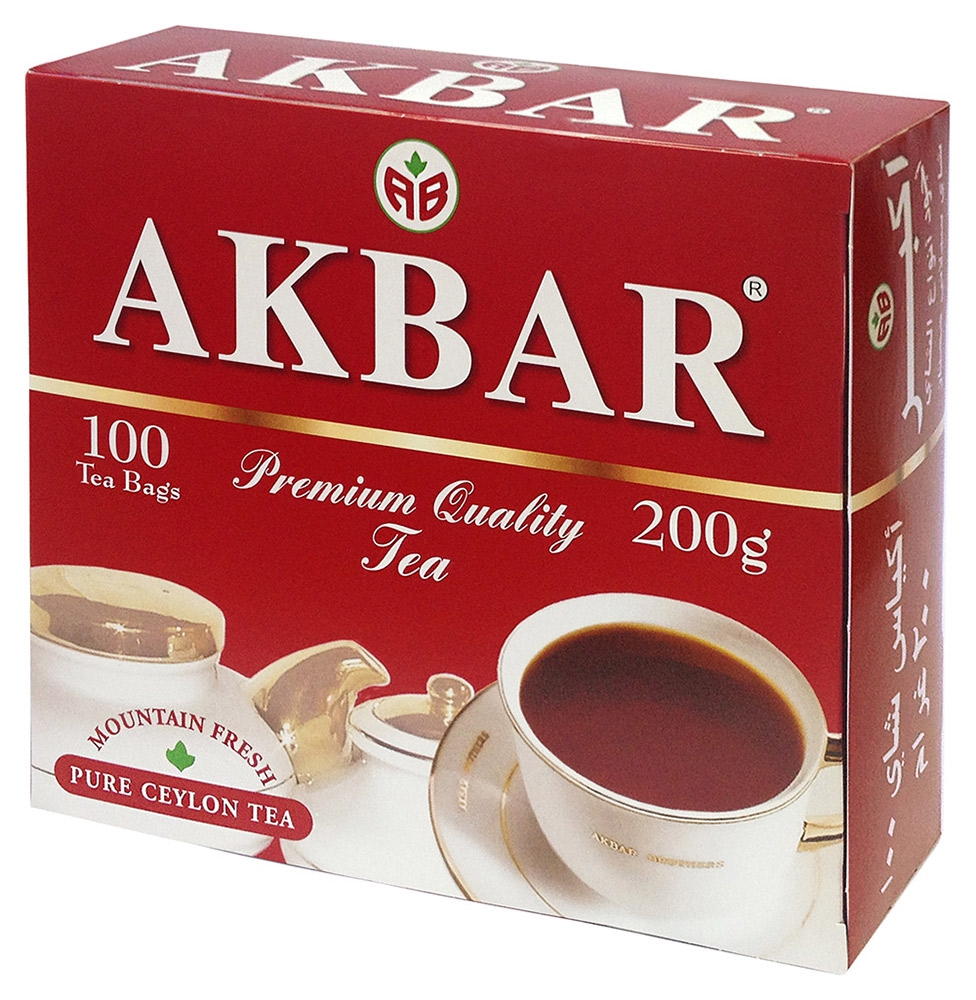 

Чай черный AKBAR Красно-белая серия цейлонский в пакетиках, 100х2 г