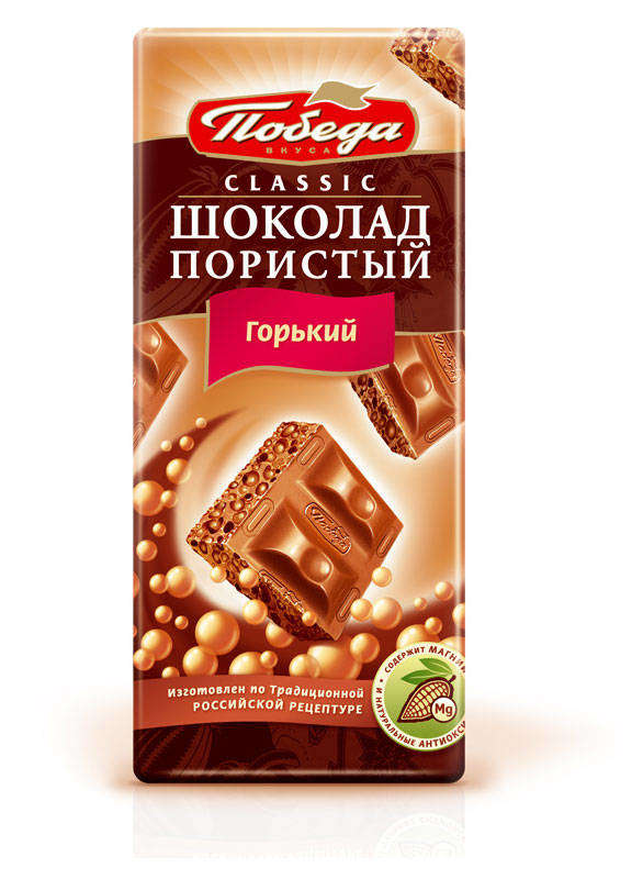 

Шоколад Победа вкуса Classic горький пористый, 65 г