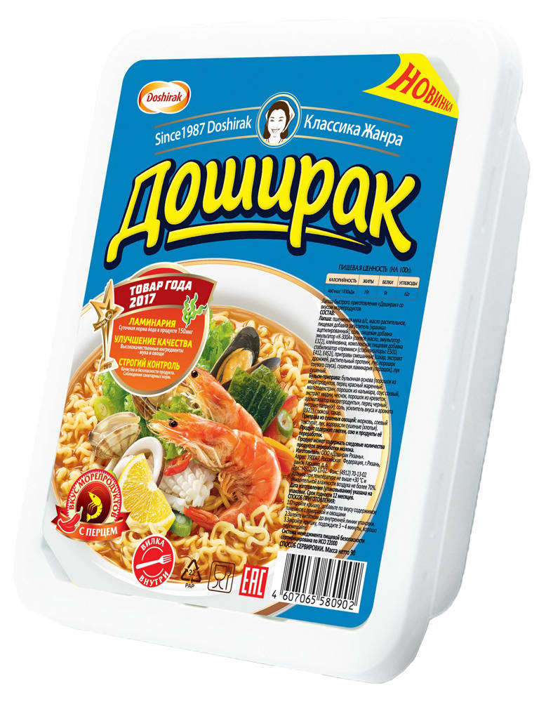 

Лапша быстрого приготовления Доширак со вкусом морепродуктов, 90 г
