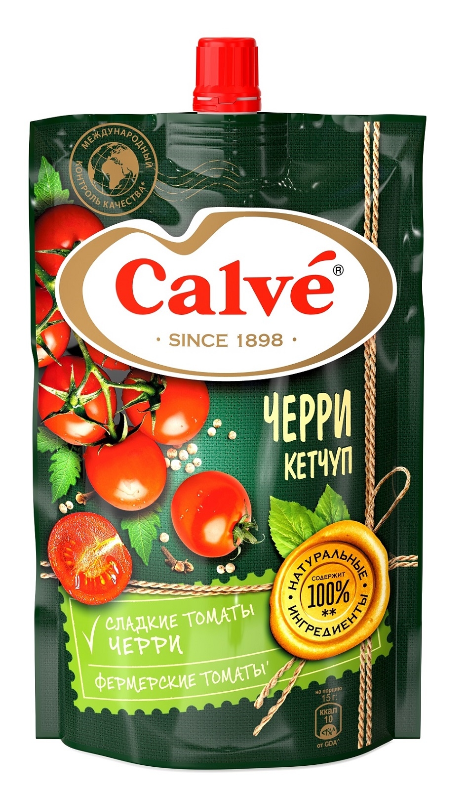 Изображение товара Кетчуп томатный Calve с ПОМИДОРКАми черри, 350 г