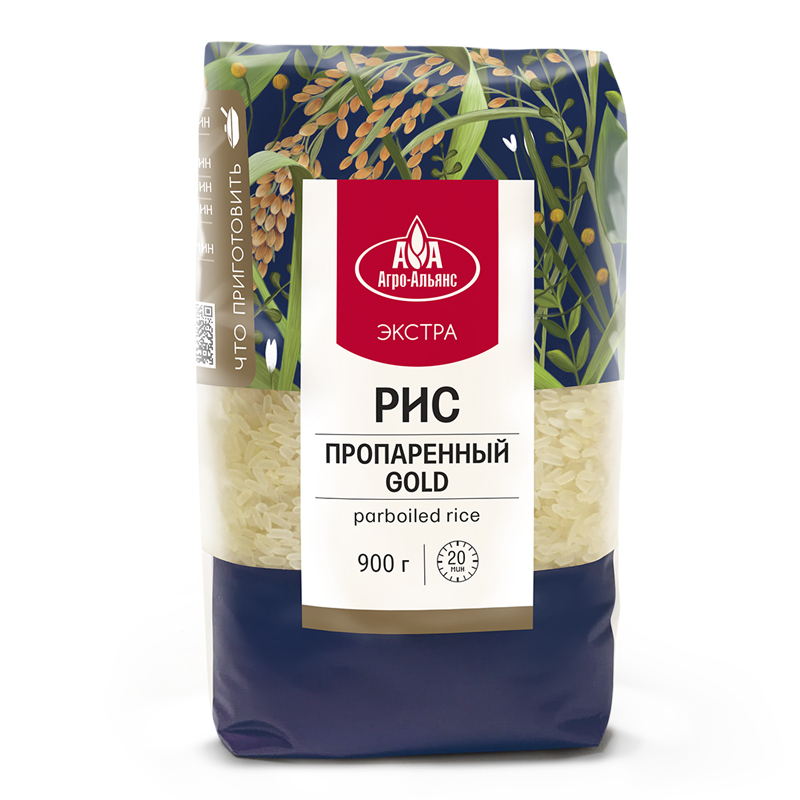 

Рис пропаренный Агро-Альянс Gold элитный, 900 г