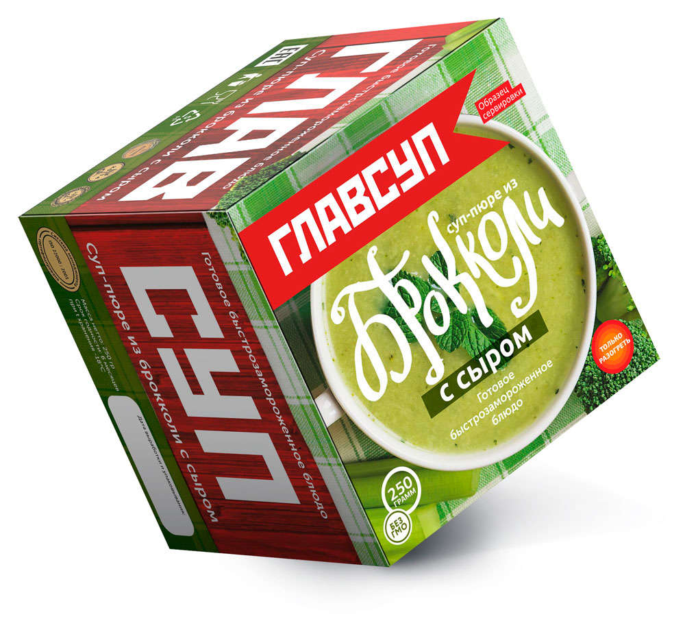 

Суп-пюре сливочный ГЛАВСУП из капусты брокколи и курицы с сыром, 250 г