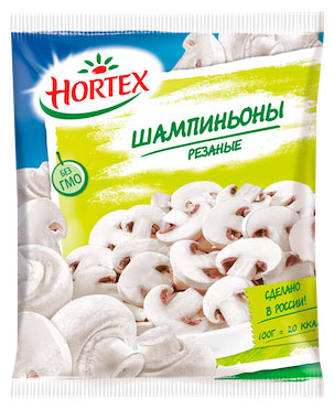 Изображение товара Грибная смесь Грибы Шампиньоны Hortex резаные замороженные, 400 г