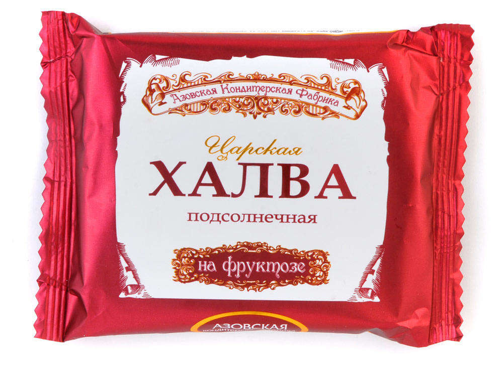 Изображение товара Халва подсолнечная «Азовская кондитерская фабрика» Царская на фруктозе, 180 г