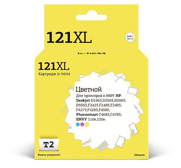 

Картридж T2 IC-H644 аналог CC644HE 121XL