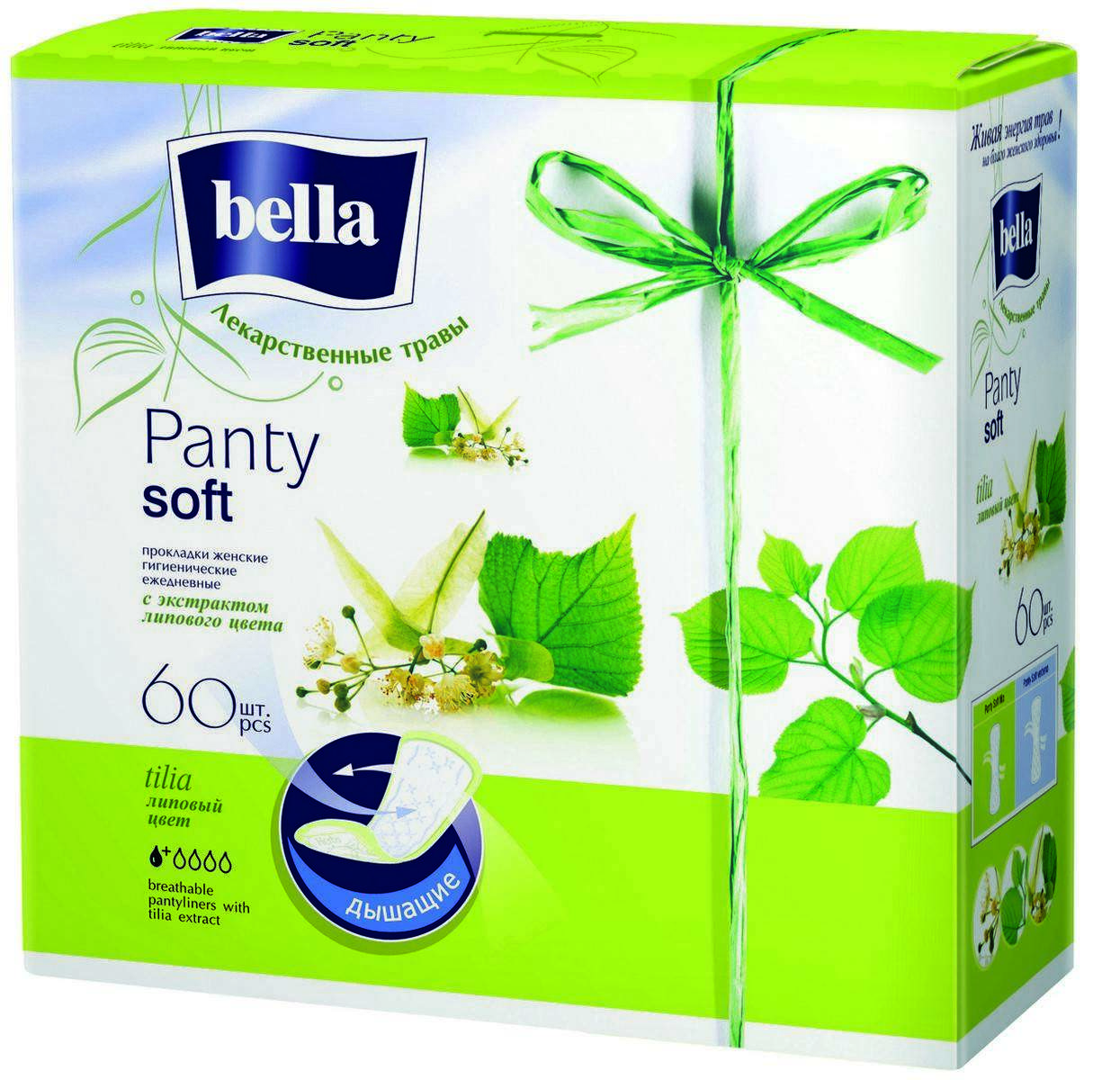 

Прокладки ежедневные Bella Panty Soft с экстрактом липового цвета, 60 шт