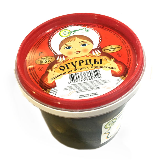 

Огурцы соленые Солюшко из бочки, 500 г