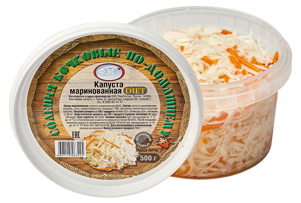 

Капуста ФЭГ Diet маринованная, 500 г