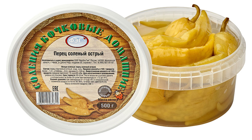 

Перец соленый ФЭГ острый, 500 г
