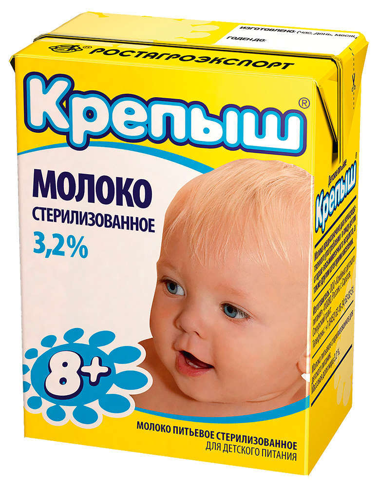 

Молоко детское Крепыш стерилизованное 3,2%, 200 мл