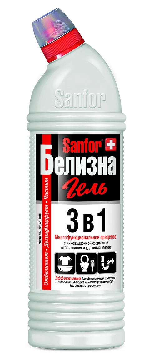 

Гель дезинфицирующий Sanfor Белизна 3в1, 1 л