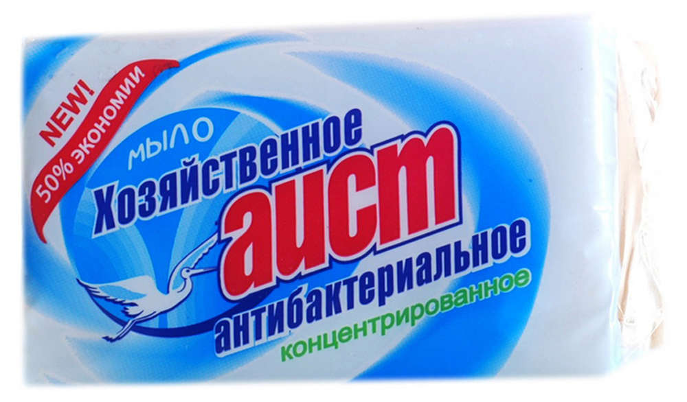 

Мыло хозяйственное Аист твердое антибактериальное, 200 г