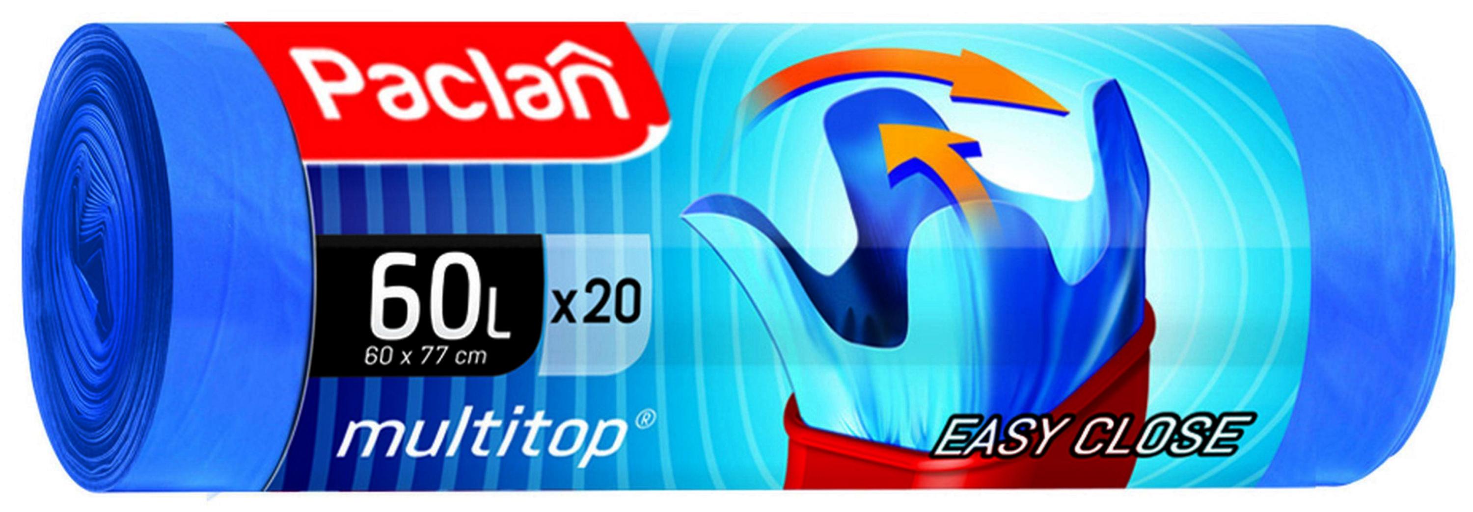 Paclan | Мешки для мусора Paclan Multitop, 60 л, 20 шт