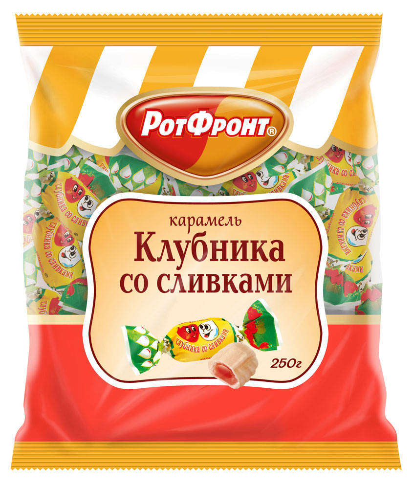 

Карамель Рот Фронт клубника со сливками, 250 г