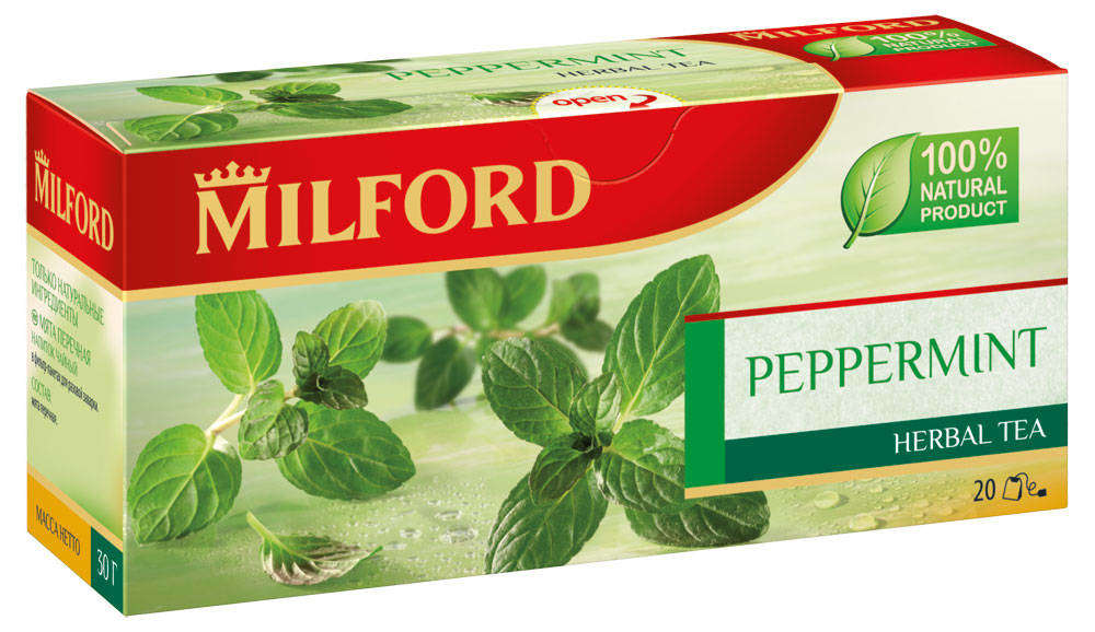 

Чай травяной MILFORD мята перечная в пакетиках, 20х1.5 г